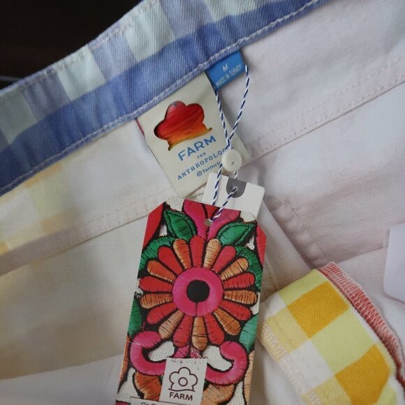Farm Rio Anthropologie Multicolor gingham shorts M - Picture 4 of 9